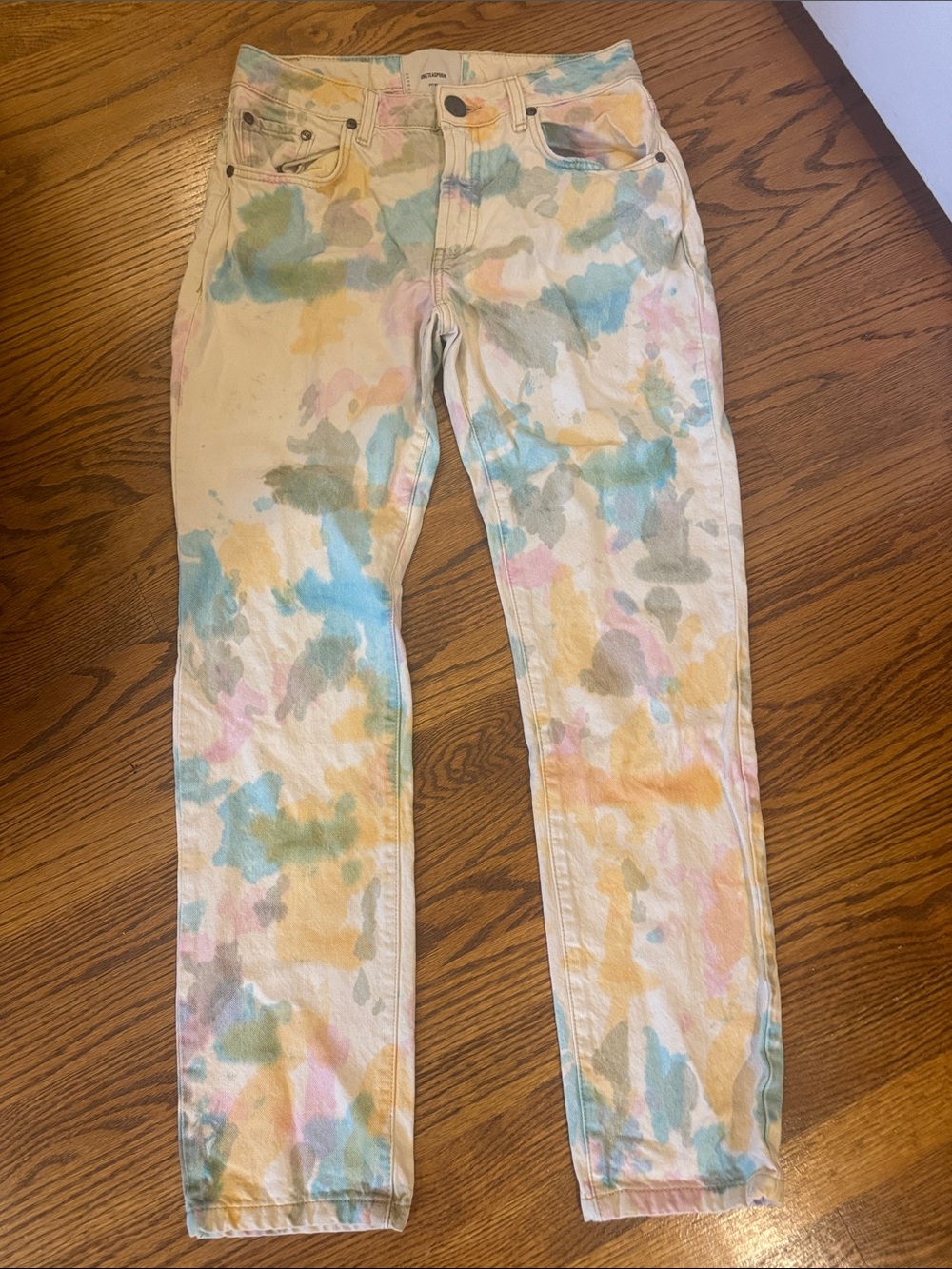 One Teaspoon Women’s Awesome Baggie Pastel Multi-Color Tie-Dye Jeans